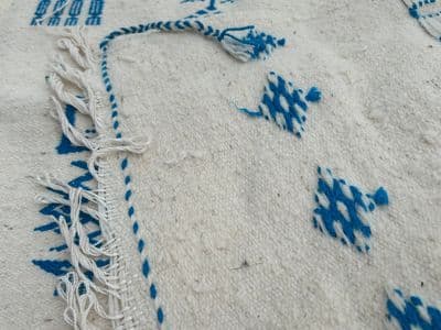 Beige-Turquoise Wool Carpet