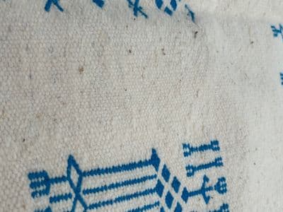 Beige-Turquoise Wool Carpet