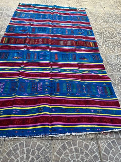 Blue-Pink-Yellow Acrylic Carpet
