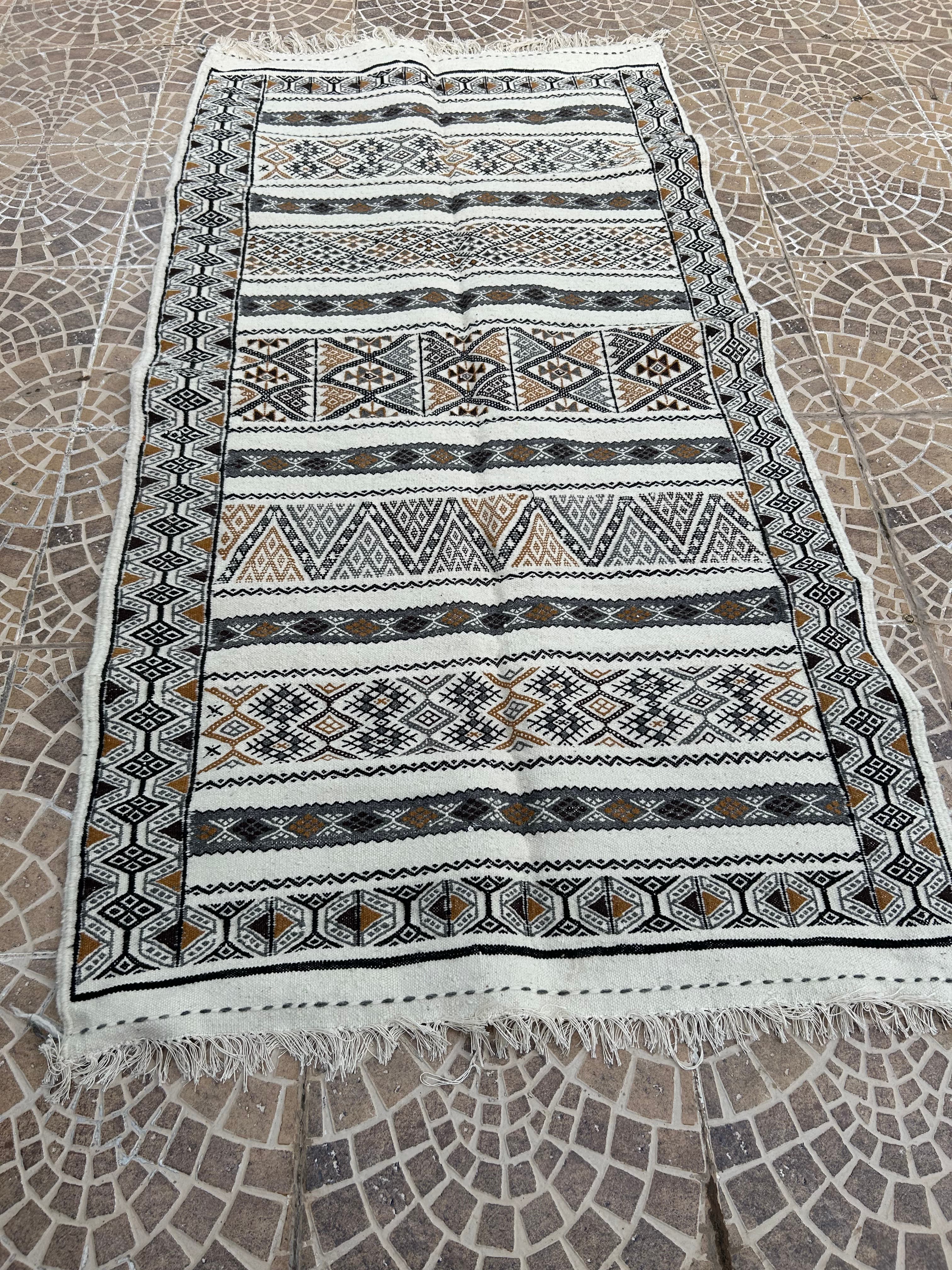 Grey-Beige-Caramel Wool Carpet